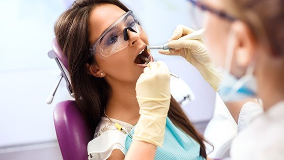 a patient receiving dental treatment 